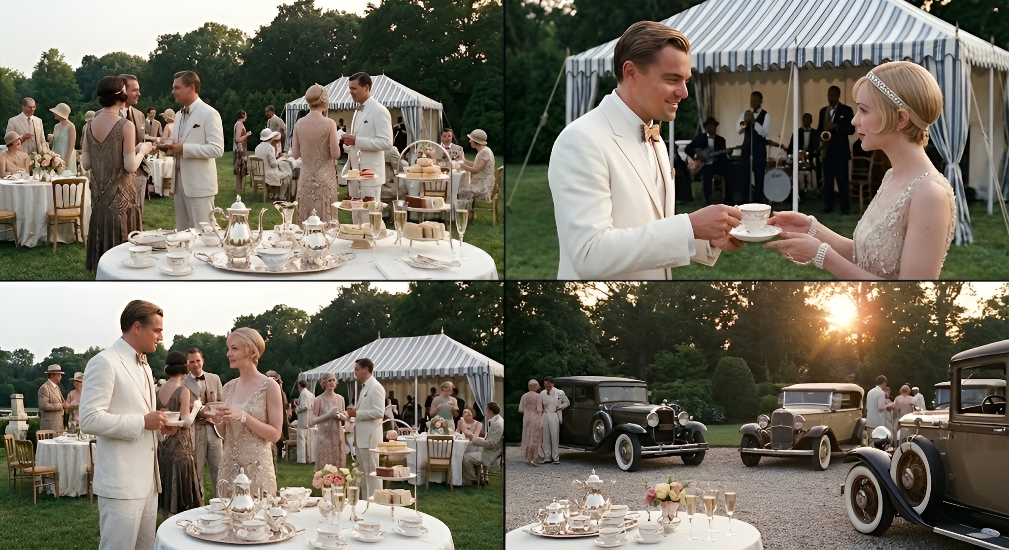 Art Deco tea party scene.