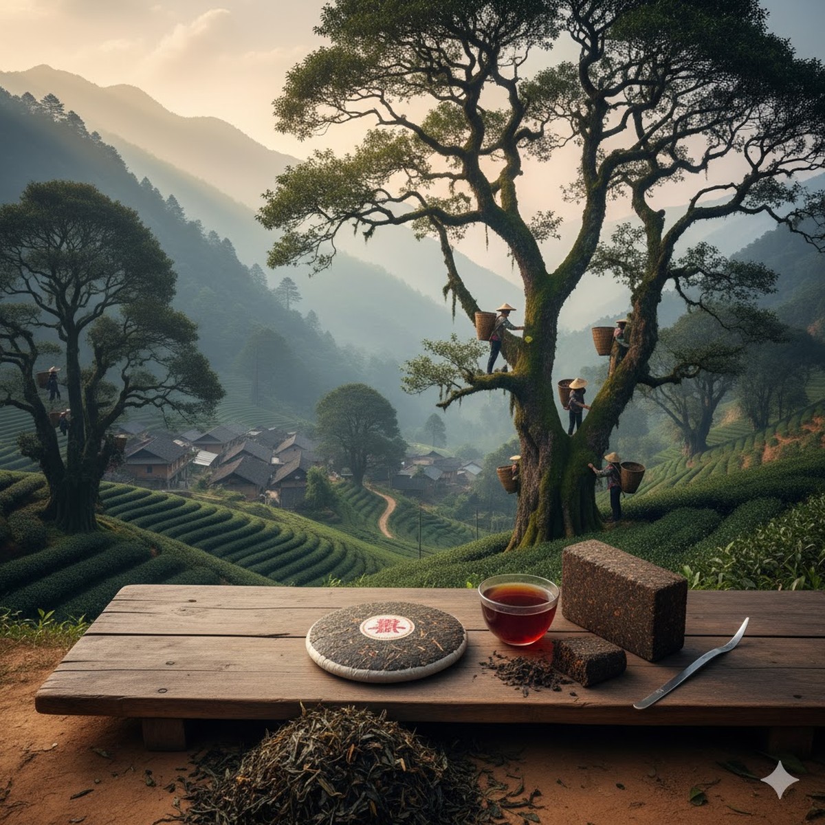 gushu old-arbor trees connected to pu-erh tea.
