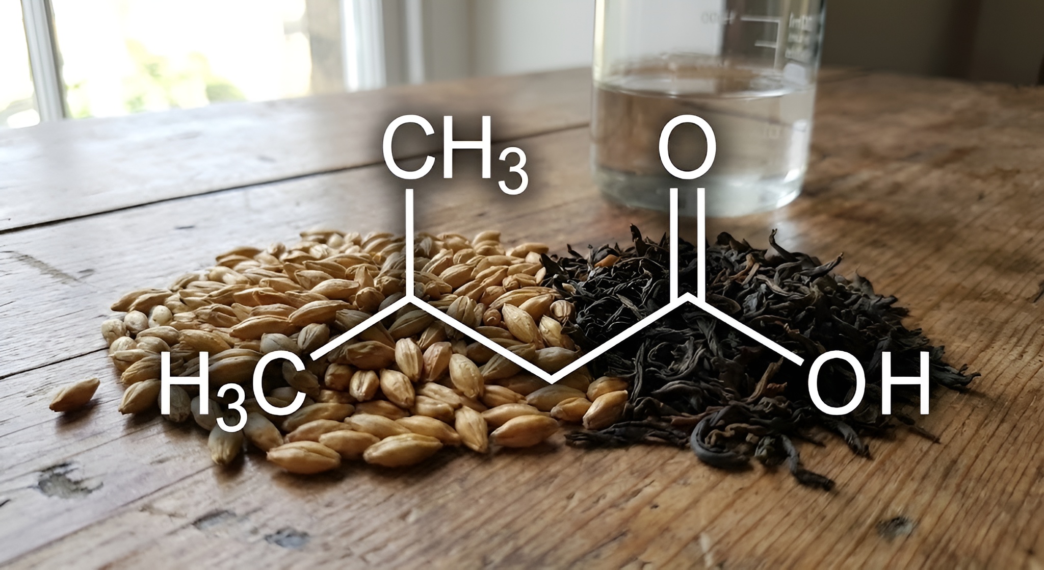 Molecular diagram of Isovaleraldehyde on malted barley.