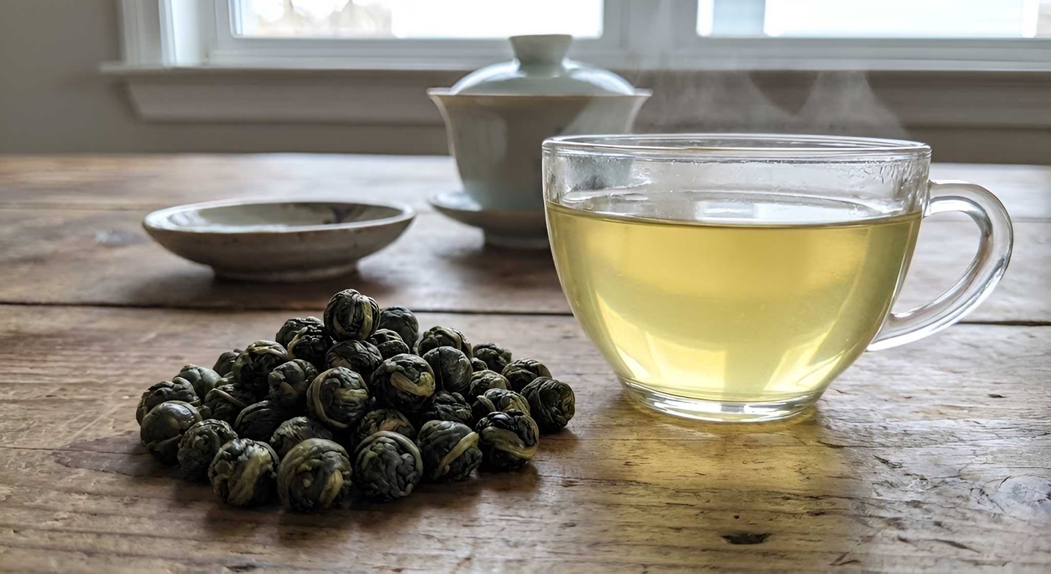 Jin Xuan tea pearls and liquor.
