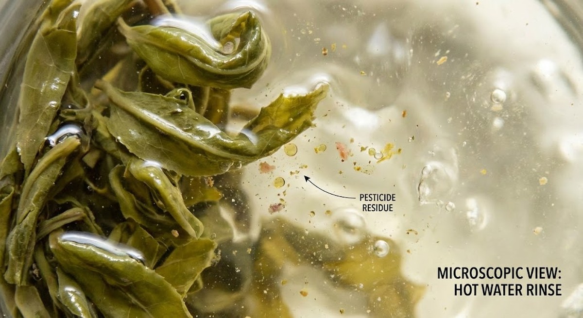 Tea plantation spraying equipment and residue testing results.