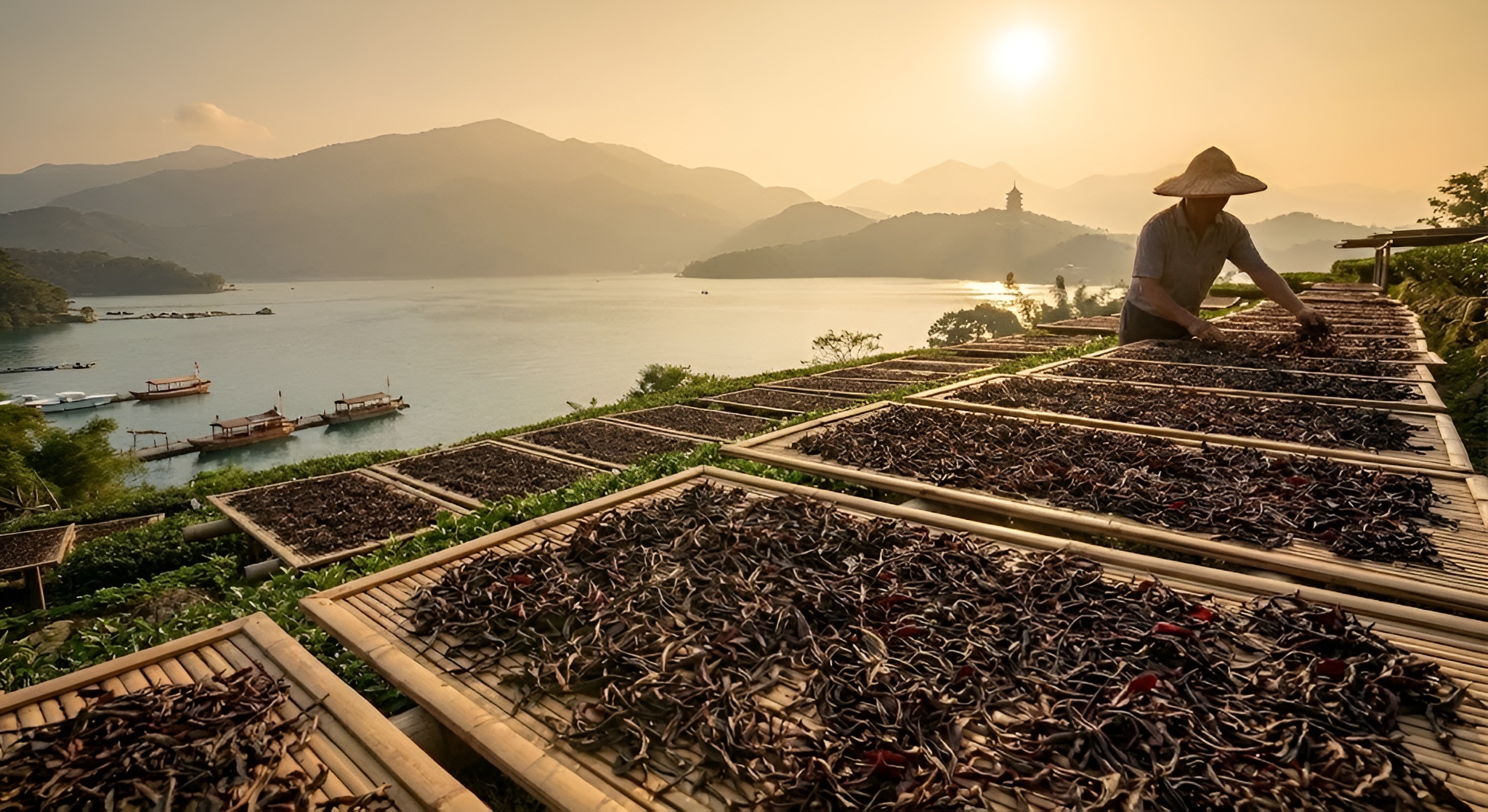 Ruby 18 leaves at Sun Moon Lake.