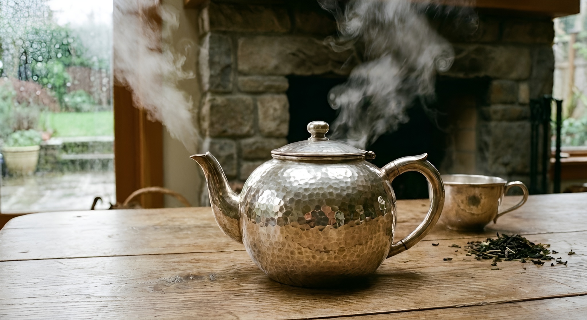 A pure silver teapot.
