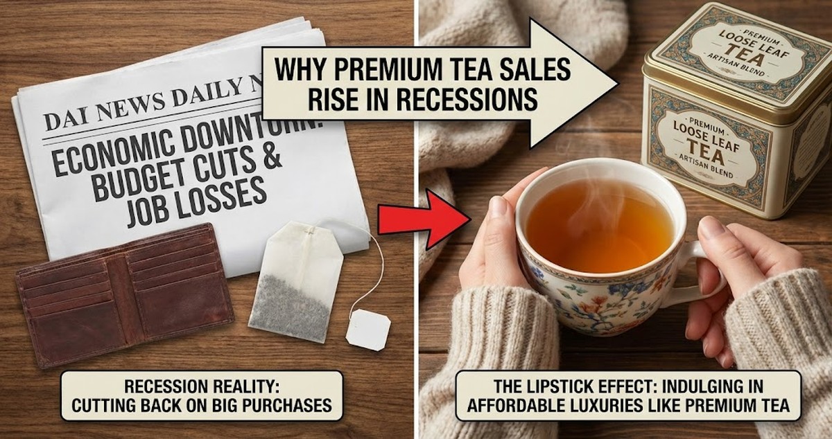 Lipstick effect showing why premium tea sales rise in recessions