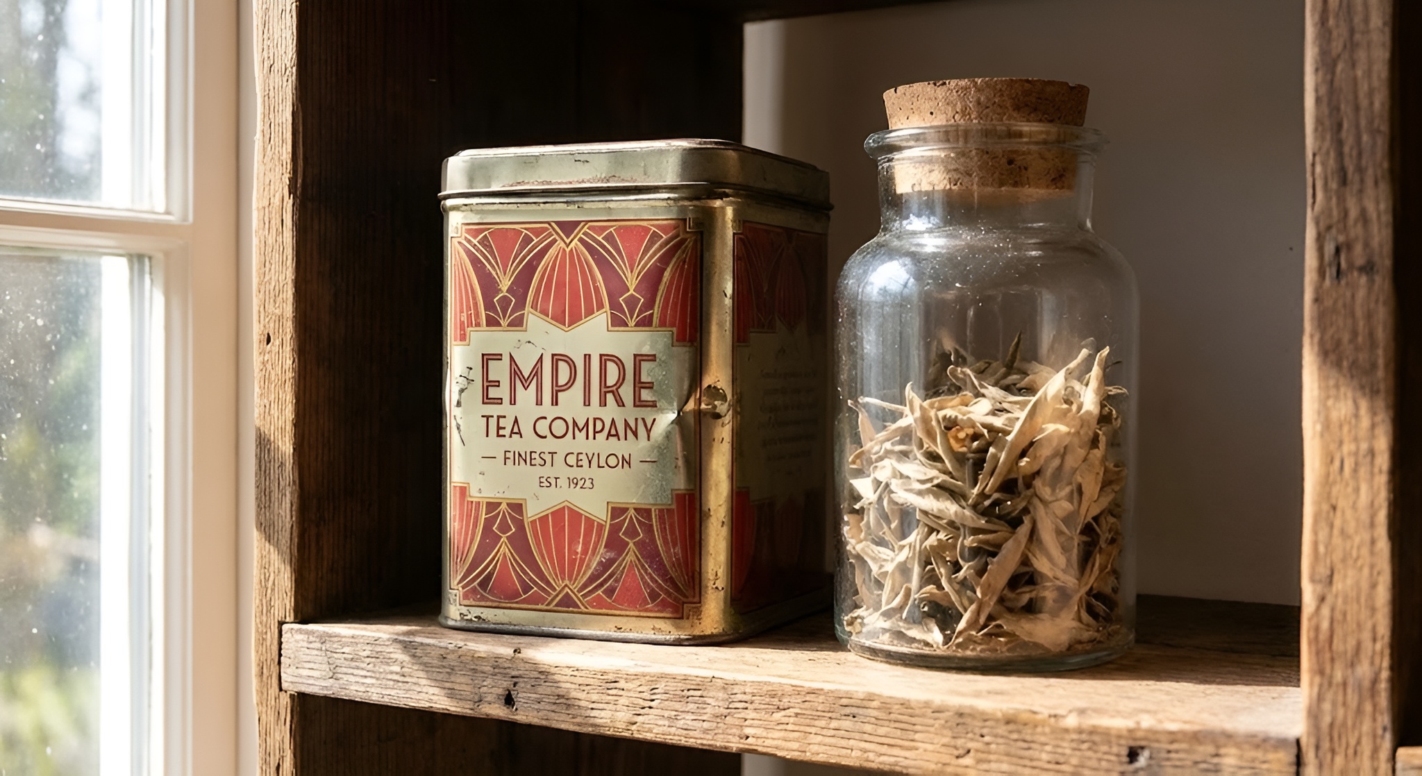 Metal tea tins vs glass jars comparison showing oxidation prevention