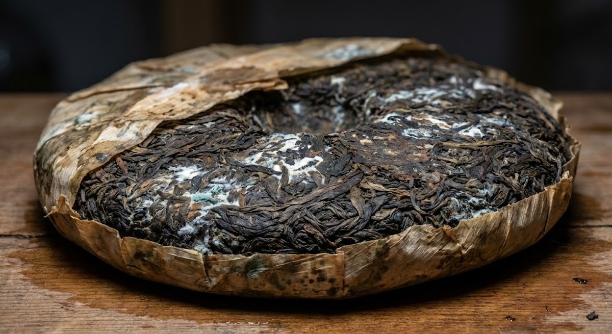 Puerh tea showing signs of excessive wet storage aging.