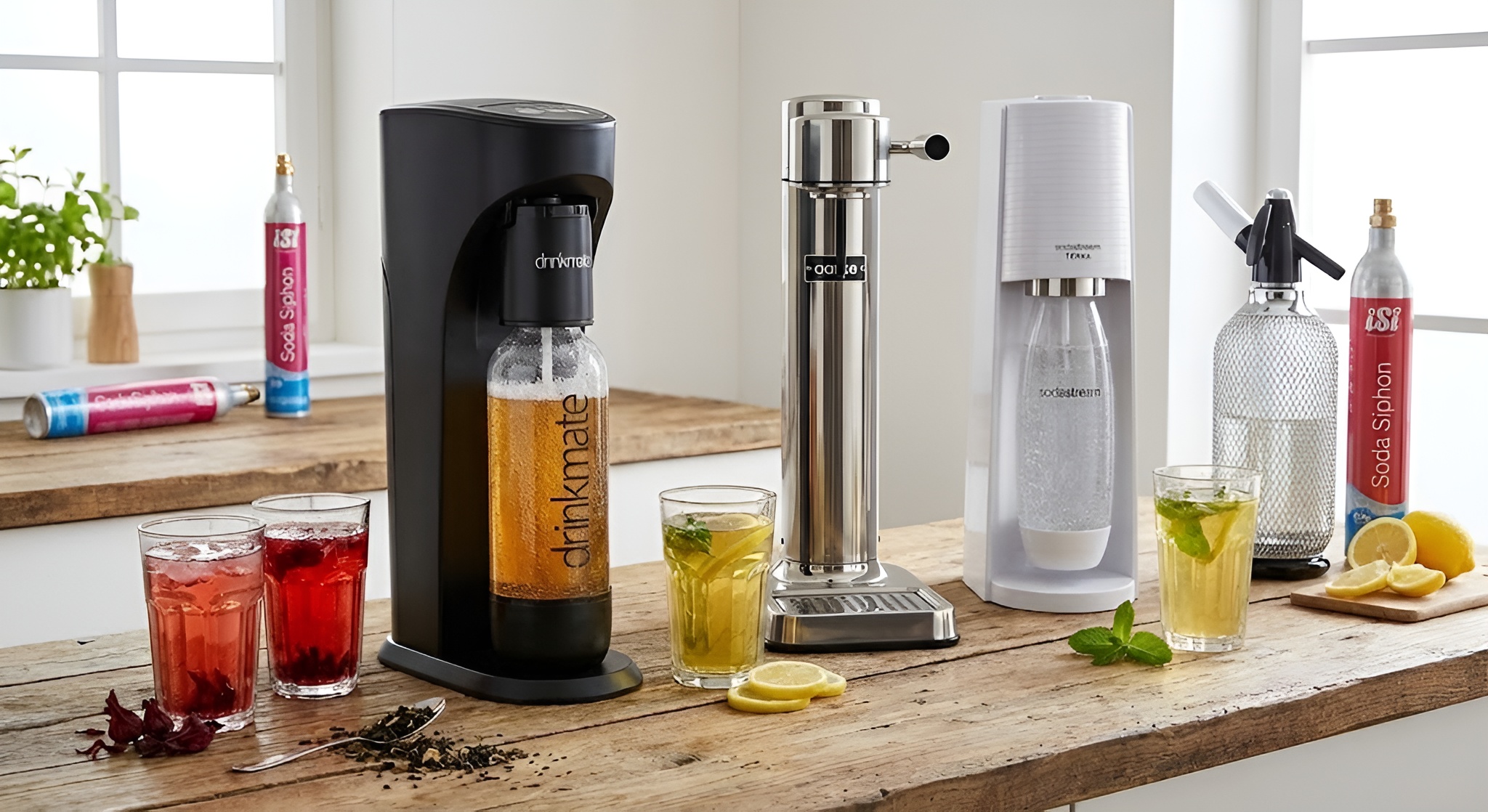 A Drinkmate carbonating sparkling tea.